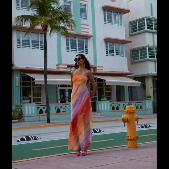 NWT For love and lemons 🍋 ombré summer ☀️ maxi dress - Picture 2 of 10